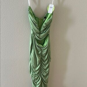 Windsor Green Ruched Bodycon Cocktail Dress